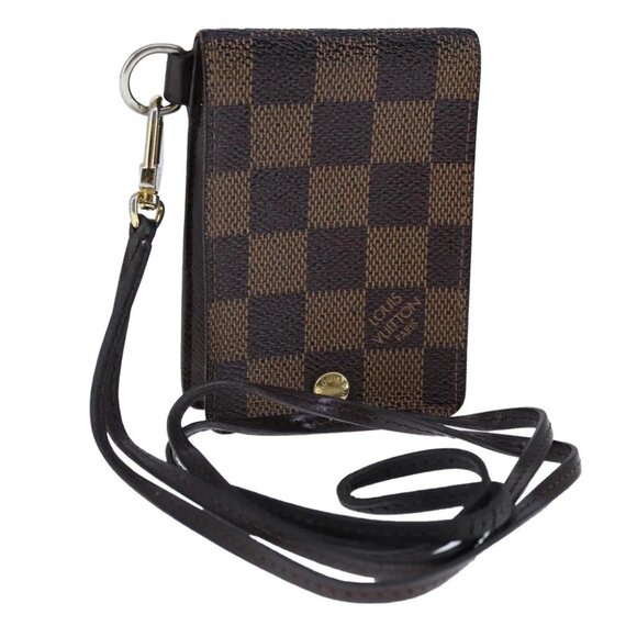 LOUIS VUITTON Damier Ebene Porte Cartes ID Bandouliere Case - Picture 1 of 14